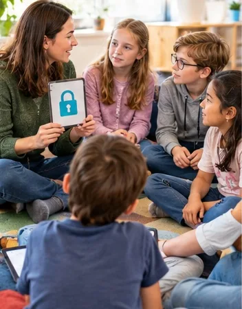 Kinder arbeiten konzentriert an Laptops